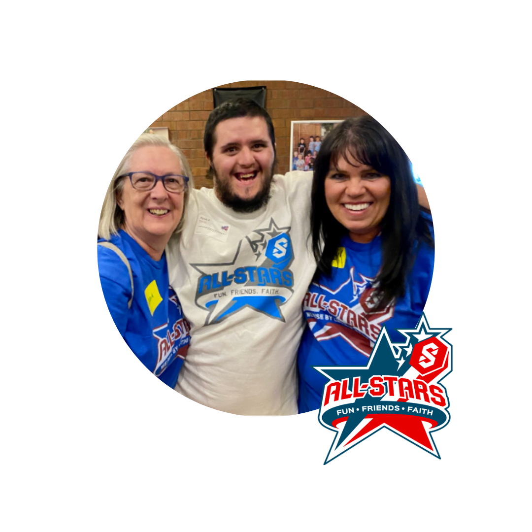 Volunteers smiling with the All-Stars Club of Denver, CO logo