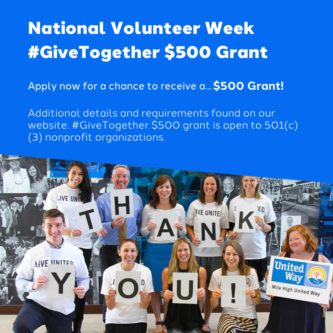 National Volunteer Week #GiveTogether $500 Grant