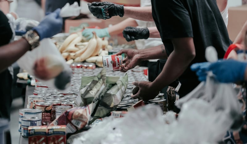 Giving back via food donations.