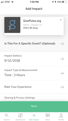 Add Impact: Track your engagement