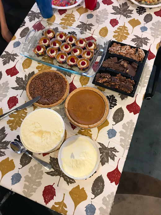 GivePulse table with pies and other sweets for their Worksgiving 