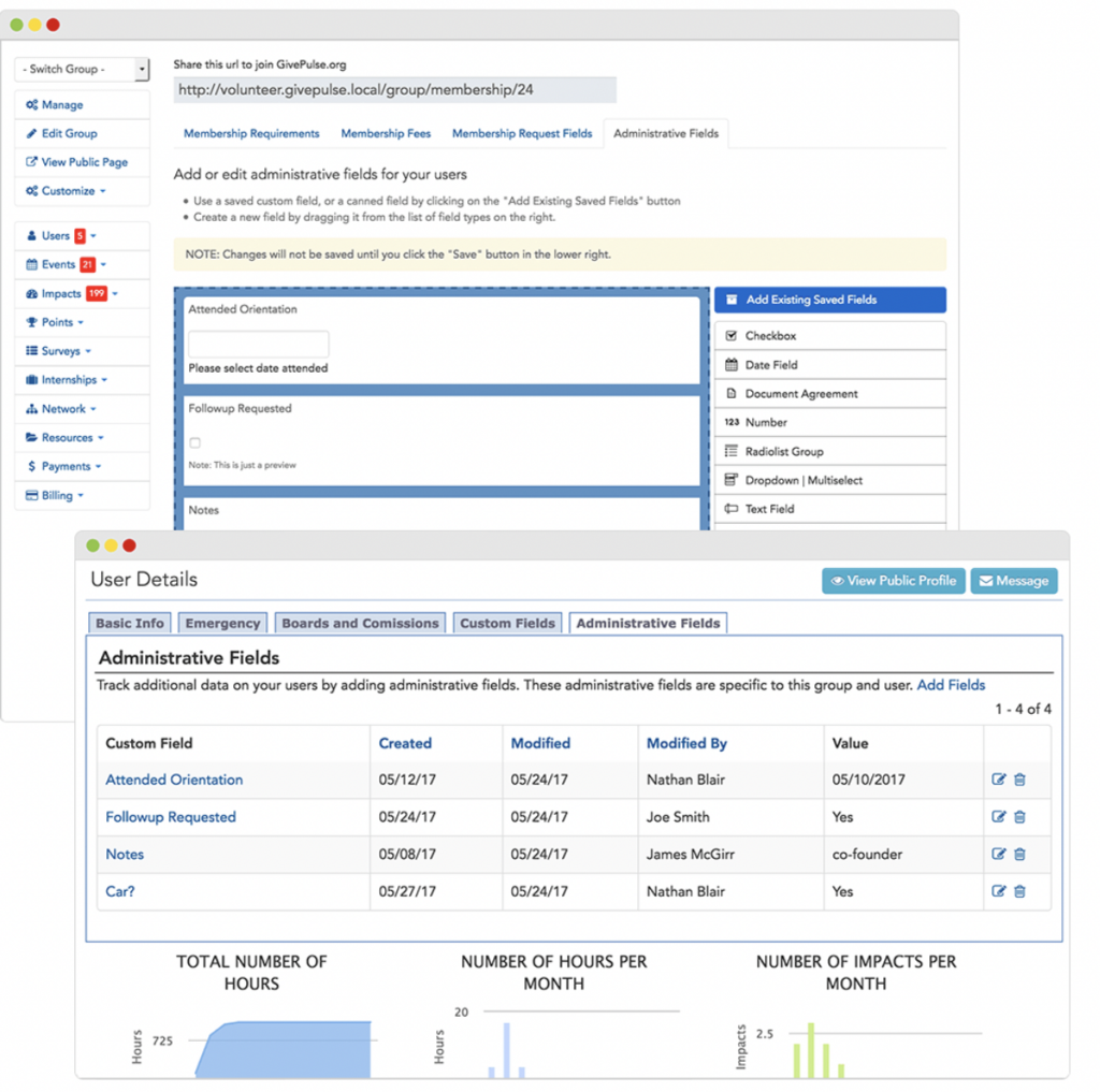 GivePulse volunteer management features