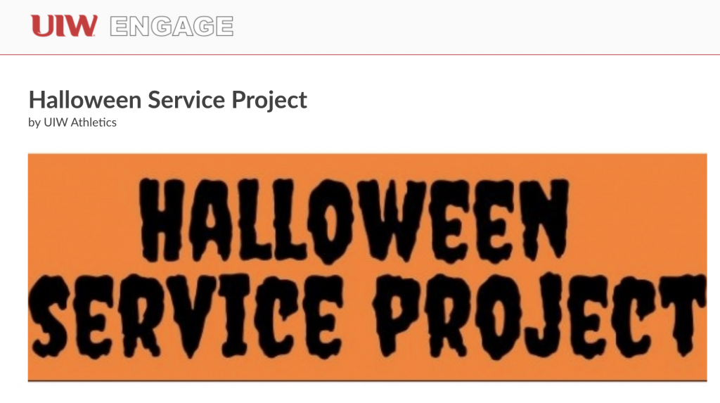 UIW Engage Halloween Service Project event on GivePulse