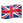 British flag red white and blue angular design