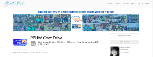 Pikes Peak United Way coat donation drive event 