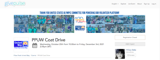 Pikes Peak United Way coat donation drive event