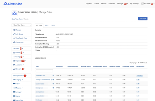 Integrating tasks and adding events into the points system to allow you more control over your data collection