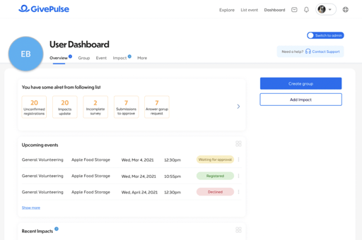 Updated user dashboard with multiple drop-down options allowing you to easily navigate anywhere on the platform from your dashboard