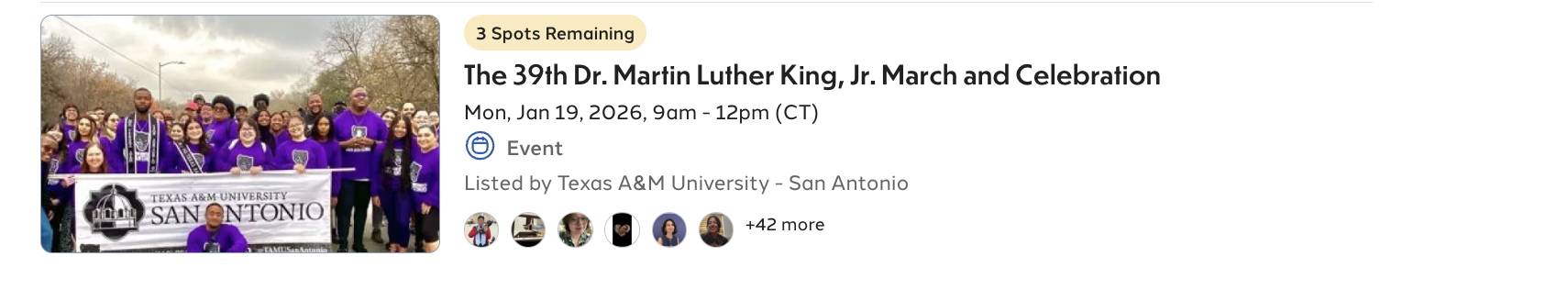Texas A&M University - San Antonio 39th Dr. Martin Luther King, Jr. March and Celebration