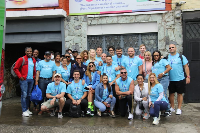 Group of volunteers excited about the impact they are making and the value of their time providing health care around the country.