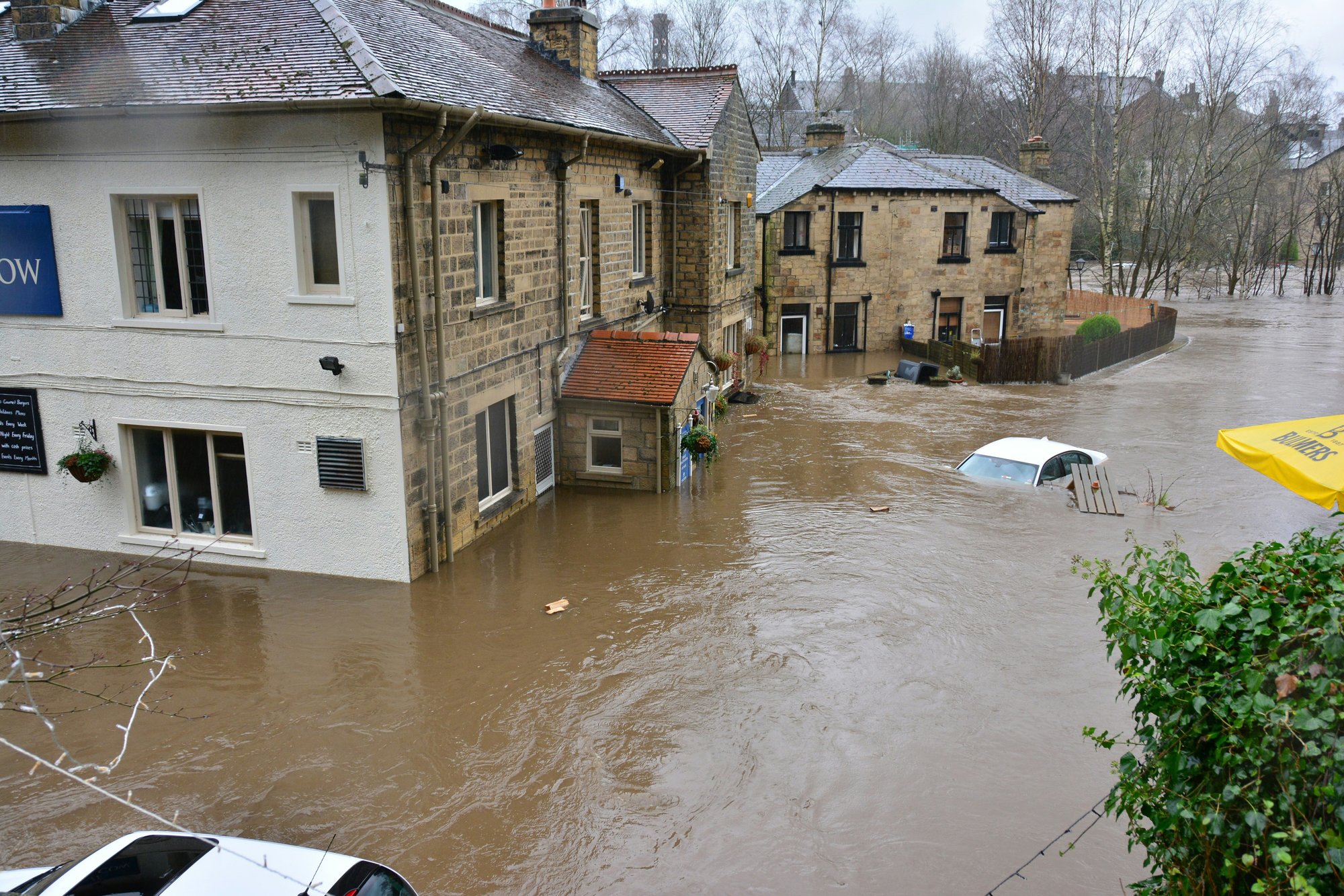 Flooded neighborhood from a hurricane