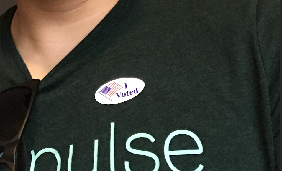 I voted sticker on a GivePulse tee shirt :) 