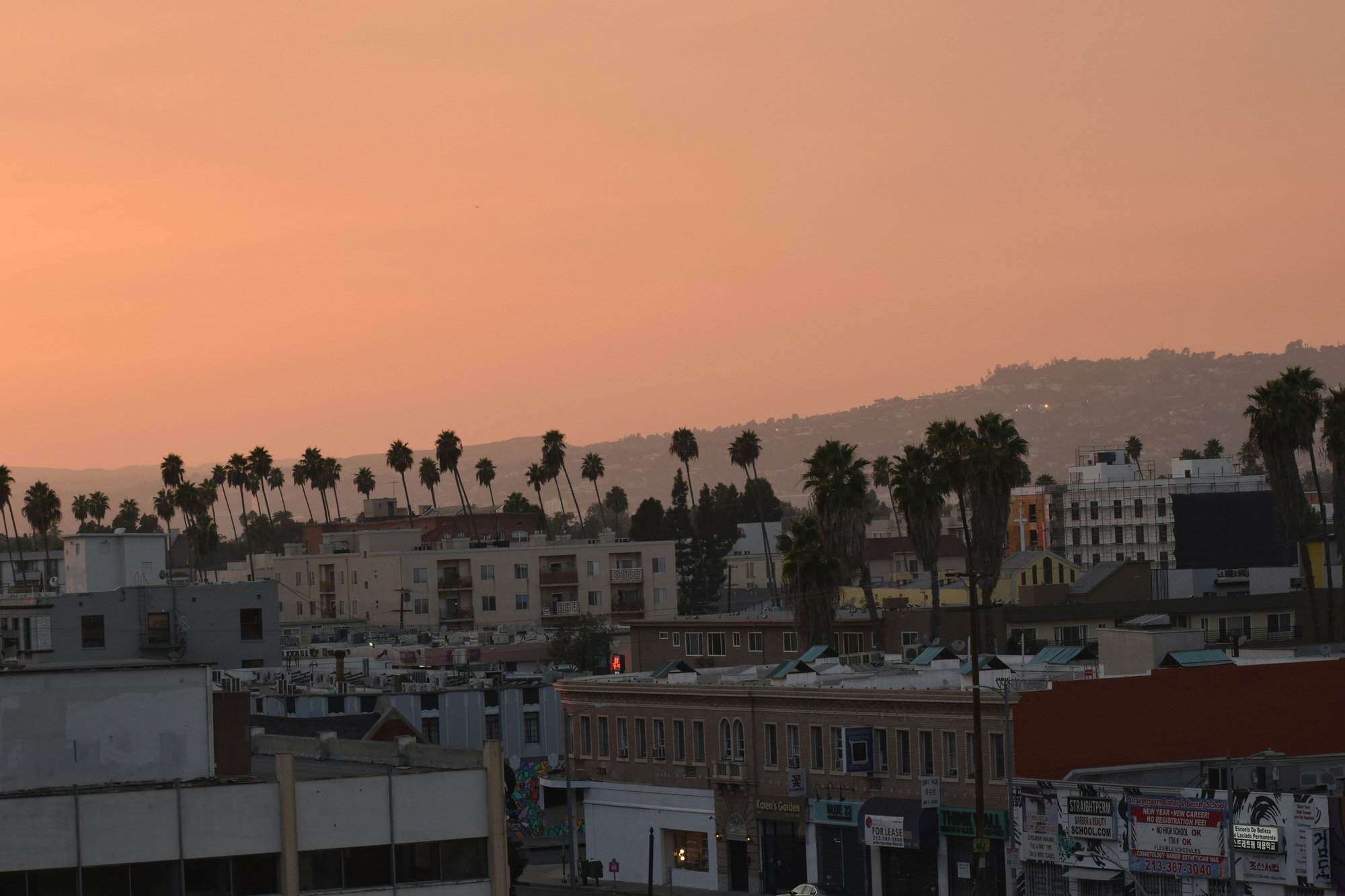 Los Angeles Horizon with smoke and fire in the background 