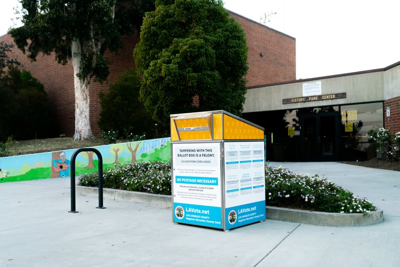 Image of a ballot drop off box outside