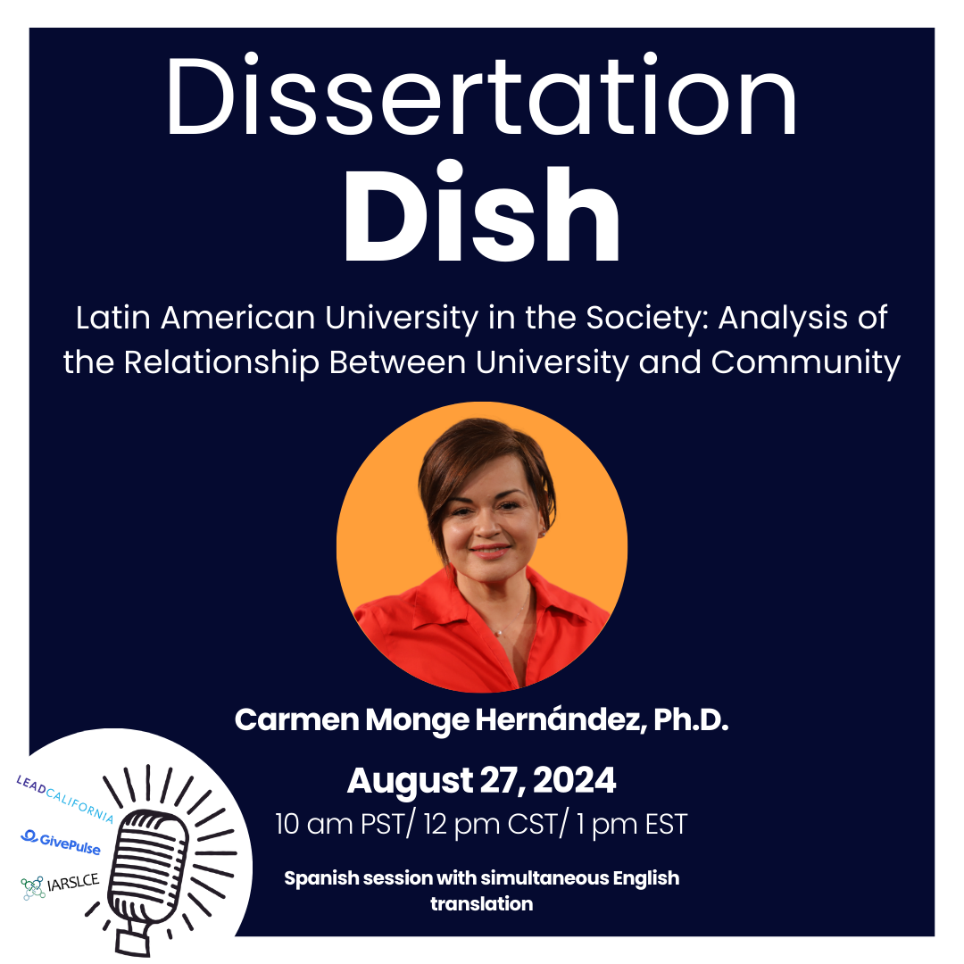 Dissertation Dish session with a headshot of Carmen Monge Hernandez, Ph.D.