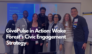 Beautiful group selfie with so many incredible partners and friends at WakeForest, N.C A&T State, and High Point University and many more—right after our “Maximizing Community Impact through Campus, Tech, and Nonprofit Synergy” presentation with AmeriCorps.