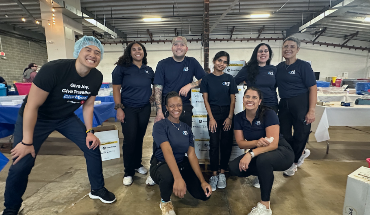 Group picture of volunteers participating in a service activity