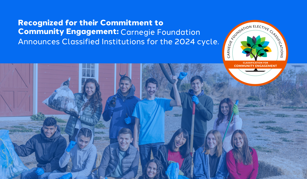 Image of students during a Service-Learning opportunity with the Carnegie Elective Classification for Community Engagement Emblem